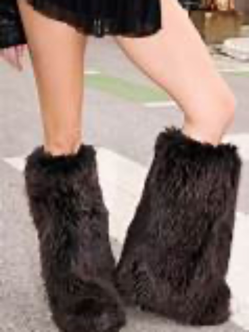 Azalea Wang Lisboa Women’s 11 Boots Brown Faux Fur Knee High New